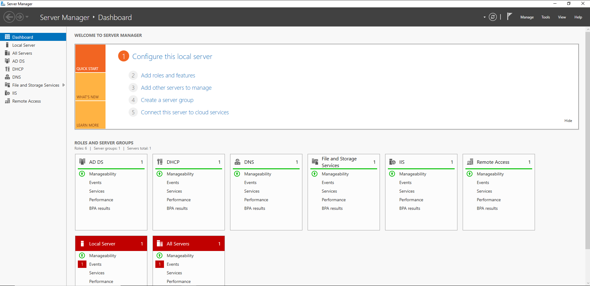Domain Controller Setup Screenshot